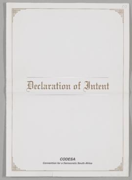 Signed copies of the Declaration of Intent