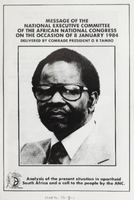 Message of the National Executive Committee of the African National Congress on the Occasion of 8...