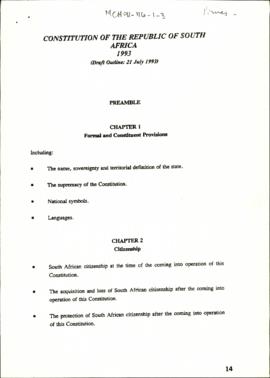 Constitution of the Republic of South Africa 1993