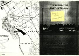 A document with a map of Kempton Park Conference Centre and Handwritten faxes regarding menus, ac...