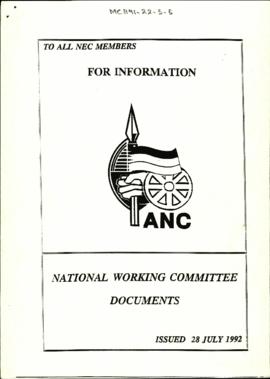 National Working Committee Documents Issued 28 July 1992