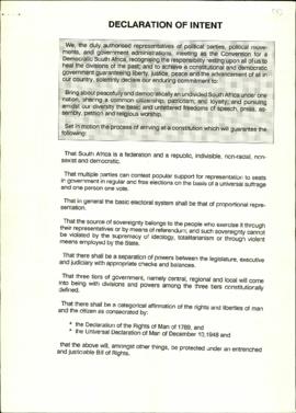 Draft of Declaration of Intent