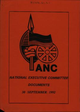 National Executive Committee Documents 30 September 1992