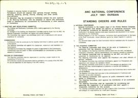 ANC National Conference July 1991 Durban [and related document]