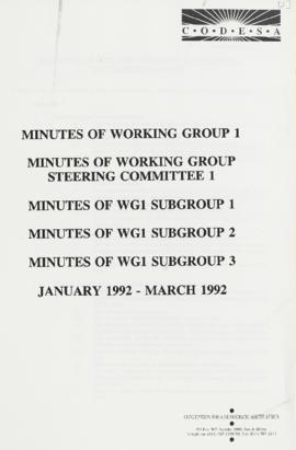 Working group One