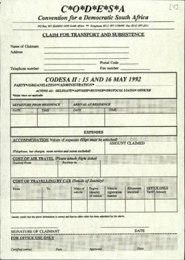 Claim form