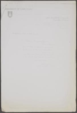 Law Intervarsity '92 : Land Reform in a Future South Africa [and related documents]