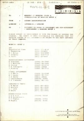 Re: Document Re: Areas of Agreement and Non-Agreement - Assignment 2 Working Group 2