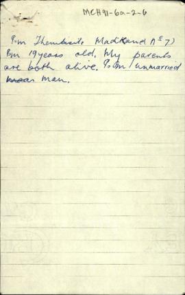 Handwritten Witness Statement [and related documents]