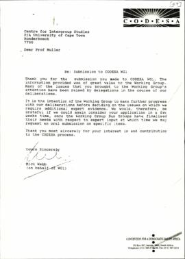 Acknowledgement of submission received from Centre for Intergroup Studies