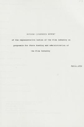 Interim consensus report of the film industry