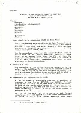 Minutes of the Security Committee