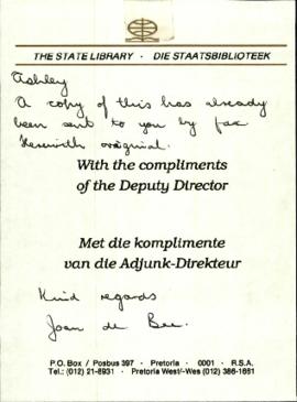 The State Library; The role of the libraries