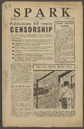 Spark Vol.1 No.15: Publications Bill means Censorship