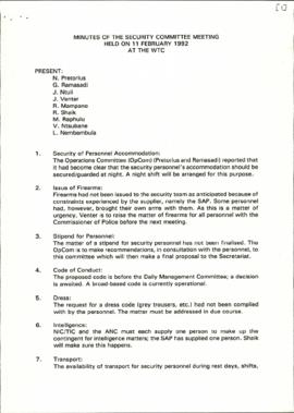 Minutes of the Security Committee