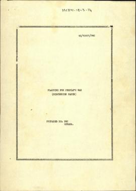 Planning for People's War (Discussion Paper)