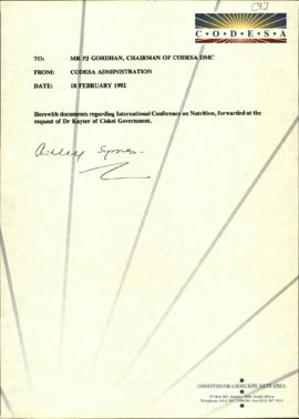 Correspondence from Administration to DMC re: outstanding minutes from various Working Groups (1-5)