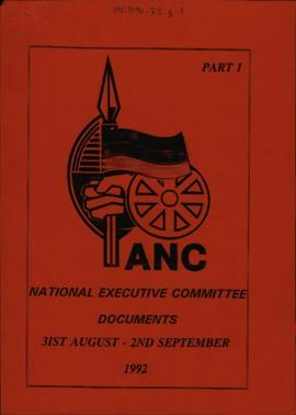 Part I National Executive Committee Documents 31st August - 2nd September 1992