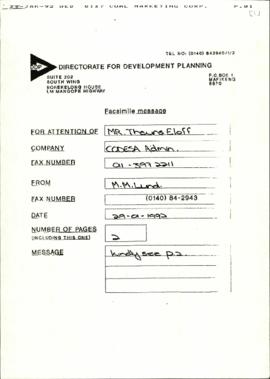 Form Bophuthatswana Government re: Bophuthatswana representation in WG1