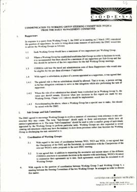 Communication to WGSC’s from the DMC