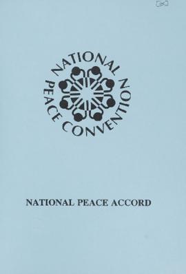 National Peace Accord booklet outlining organisational principles and goals