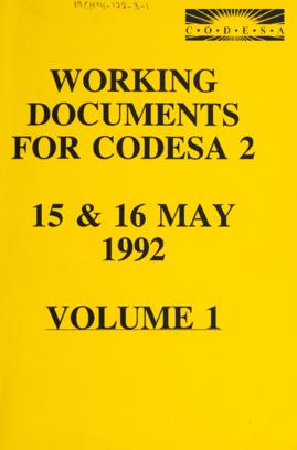 Working Documents for CODESA 2