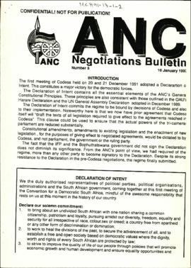 ANC Negotiations Bulletin Number 6