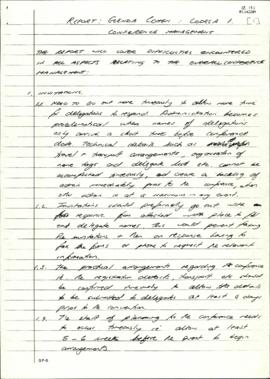 Hand-drafted report and notes in the handwriting of Glenda Cohen