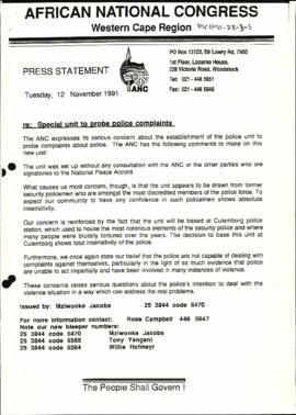 re: Special unit to probe police complaints