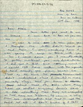Handwritten letter to Albie