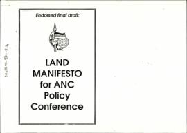 Land Manifesto for ANC Policy Conference