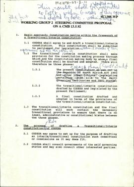 Working Group 2 Steering Committee Proposal on a CMB 13.5.92