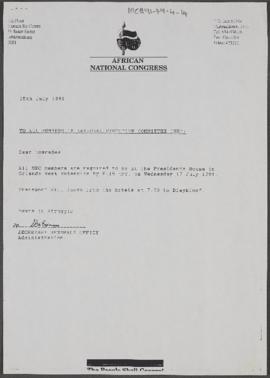 To All Members of National Executive Committee (NEC)