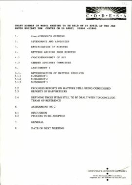 Draft Agenda of WGSC1