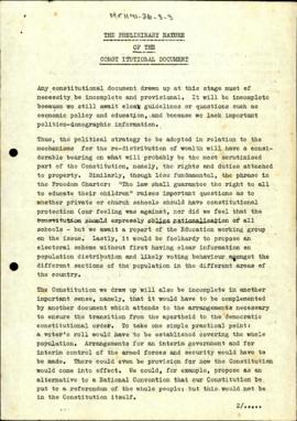 The Preliminary Nature of the Constitutional Document