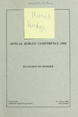 Annual Judges Conference 1994: Background Dossier