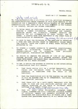 Draft Document no. 3, 17 December 1991