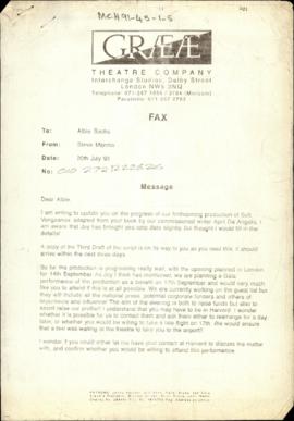 Letters to Albie Sachs from various members of the Grae Theatre Company