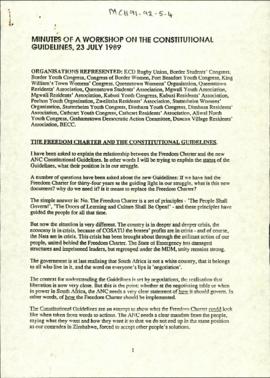 The Freedom Charter and the Constitutional Guidelines, 23 July 1989