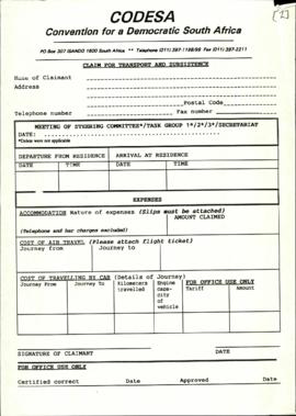 Claim form