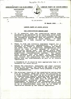 Labour Party of South Africa: The Constitution Making Body