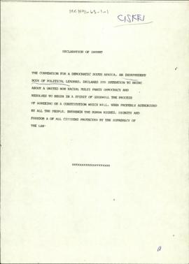 Ciskei Declaration