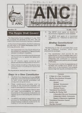 ANC Negotiations Bulletin Number 31: The People Shall Govern!