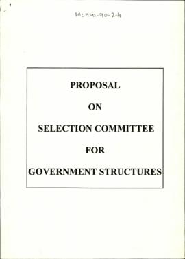 Proposal on Selection Committee for Government Structures