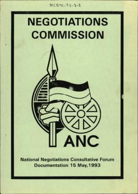 National Negotiations Consultative Forum Documentation 15 May, 1993