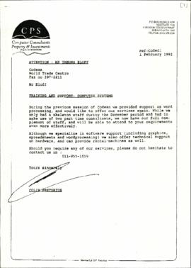 Fax from Computer Consultants Property and Investments to CODESA