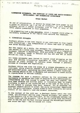 Liberation Movements, the Exercise of Power and Socio-Economic Development: The Mozambican Experi...