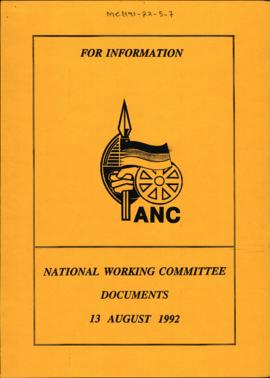 National Working Committee Documents 13 August 1992