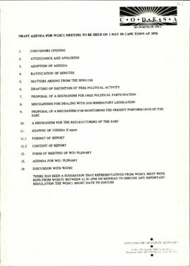 Agenda for WGSC1