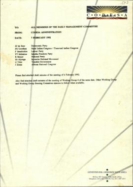 Correspondence from Administration